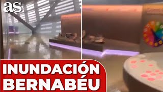 Las IMPRESIONANTES goteras que inundaron parte del BERNABÉU [upl. by Mairhpe111]