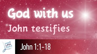 God with us John testifies • John 1118 • Philip Swann LFECorg [upl. by Iaoh]