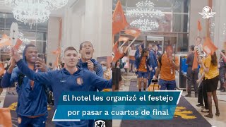 Bailando el ‘Waka Waka’ jugadores de Países Bajos bailan celebraron su pase a cuartos de final [upl. by Buddy]