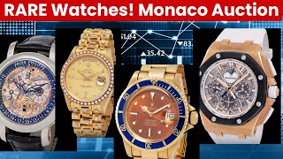 INSANE RARE Watches at Monaco Legends Auction Rolex AP Patek Piaget Richard Mille amp more [upl. by Lerat444]