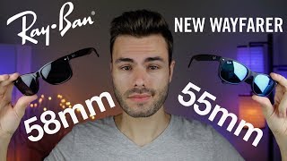 RayBan New Wayfarer Size Comparison 55mm vs 58mm [upl. by Kearney]