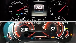 0200 KMH RACE 2017 Mercedes GLC 250d 4Matic VS 2018 BMW X3 xDrive20d G01 [upl. by Curran]