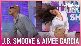 Aimee Garcia Teaches Kelly amp JB Smoove How To Whip Their Hair Like Pop Stars [upl. by Bennie511]