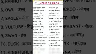 name of Bird English word meaning English word meaning in hindi shorts [upl. by Guillaume478]