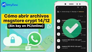 Cómo abrir archivos msgstore crypt 1412 sin key en PConline [upl. by Mccutcheon]