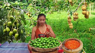 Yummy Natural sour fruit Vs Hot salt chili make Mouth watering [upl. by Aek]