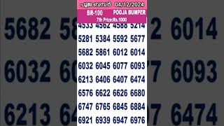 POOJA BUMPER BR100  04122024 TODAY KERALA LOTTERY RESULT  TODAY POOJA BUMPER WINNING RESULT [upl. by Seidel]