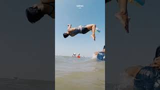 Backflipping into Paradise 🌴  Epic Beach Adventure travel shorts summer [upl. by Floro388]