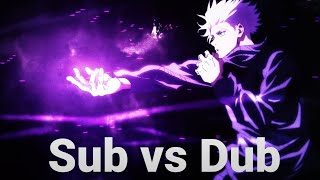 Gojo Satoru Hollow Purple  Sub vs Dub  Jujutsu Kaisen [upl. by Martyn797]