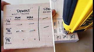 DEWALT 5in1 Multitacker amp Brad Nailer POWER TEST vs Stanley Sharpshooter Staple Gun [upl. by Sackman]