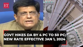 DA hike announced Govt hikes dearness allowance by 4 to 50 new rate effective Jan 1 2024 [upl. by Xonk]