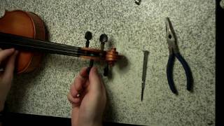 Geared violin peg installation  Knilling Perfection [upl. by Lilla]