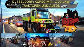 ⚠️Düsseldorf Korso mit 1700 LKW🚛Traktoren🚜und Autos🚗⚠️ 4K 60FPS [upl. by Adnahs]