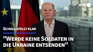 Scholz bekräftigt Keine Bundeswehrsoldaten in die Ukraine  AFP [upl. by Robillard597]