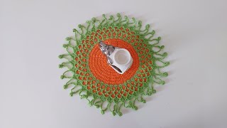 Crochet Table Mat  Crochet Thalposh  Round Table Mat Step by Step [upl. by Noseaj120]