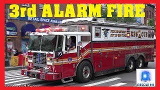 Manhattan 3rd ALARM  Major FDNY response  Lots of lights amp siren action [upl. by Blithe]