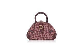 Christian Dior Diorissimo Double Saddle Bowler Bag Bordeaux [upl. by Aneg]