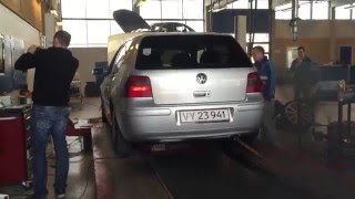 Golf 4 19 TDI ALH dyno 200 HP 430 nm launch control 3quot straight pipe [upl. by Amelina]