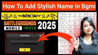 how to add style name in bgmi  bgmi me stylish name kaise likhe [upl. by Niliak]