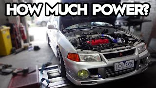 SOHC Turbo 4G93 STOCK INTERNALS Dyno Tune 17 PSI Stock ECU  Budget Evo Build [upl. by Alesig]