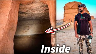 Madain Saleh AS  Inside View of The Thamud Tribe Houses  What is Inside The Nabateans Tombs KSA [upl. by Ringe]