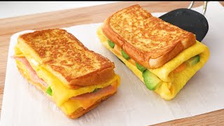 3 ways to make one pan egg toast 5 minutes quick breakfast Easy Delicious and Healthy [upl. by Yasdnil122]