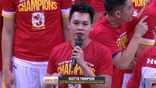 Scottie Thompson is the Finals MVP  PBA Commissioner’s Cup 2018 [upl. by Ellerol965]