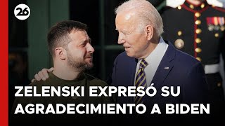 UCRANIA  Zelenski expresó su agradecimiento a Biden por su apoyo quotinquebrantablequot [upl. by Atniuqal636]