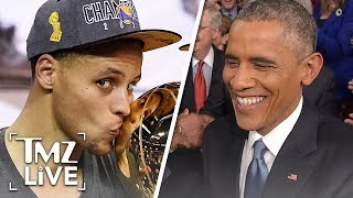 Barack Obama Says He Taught Steph Curry His Shot  TMZ Live [upl. by Aetnahc]