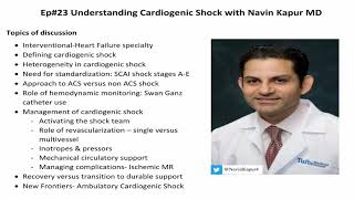 23 Understanding Cardiogenic Shock with Navin Kapur MD [upl. by Ducan]