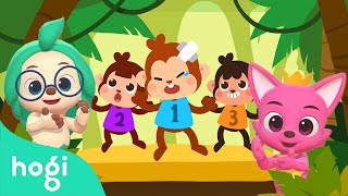 Five Little Monkeys 🐒  Pinkfong amp Hogi Dance Dance  Nursery Rhymes  Hogi Kids Songs [upl. by Ivz]