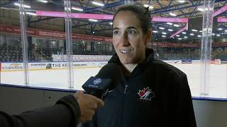 Caroline Ouellette nous parle de son rôle au mondial de hockey féminin  Entrevue [upl. by Aseela]