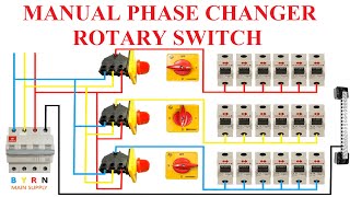 3 PHASE MANUAL ROTARY SWITCH CONNECTION STEP BY STEP controlpanel phase electrical rotary mcb [upl. by Melva]