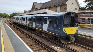 Sandown Railway Station With Island Line Class 484 484004 D Stock Train Service Departing 10824 [upl. by Kelsi]