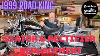 1999 Road King Stator and Rectifier Replacement Butler Customs [upl. by Tricia]