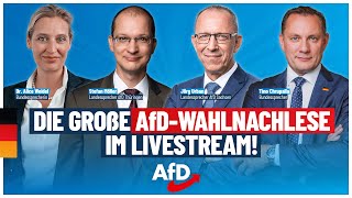 Wahlnachlese Thüringen amp Sachsen Weidel Chrupalla Möller amp Urban live  AfD [upl. by Nikolai533]