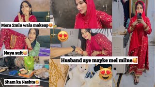 Husband aaye Mayke mei milne😍Surprise de diya aj to🥰 Mera desi makeup look [upl. by Akila995]