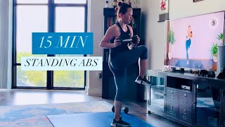 15 MIN STANDING ABS WORKOUT with weights [upl. by Jolee]