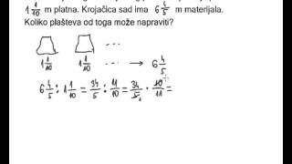Dijeljenje razlomaka  05  tekstualni zadatak02 [upl. by Waki]
