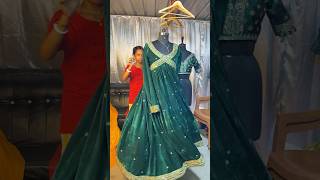 Meesho green velvet saree diye dress [upl. by Arette631]