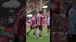 TEMPERS FLARE AFTER BARRY BANNANS TACKLE IN THE STEEL DERRY V SHEFFIELD UTD efl eflchampionship [upl. by Eanod]