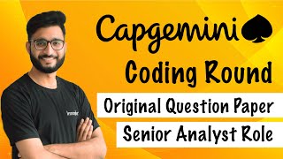 Capgemini Coding Round  Original Question Paper  Senior Analyst Role  Aakash Verma [upl. by Asira202]