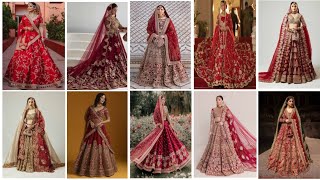 New Designer Bridal lehenga Choli Designs Collection Wedding bridal lehenga Maroon Bridal Lehenga [upl. by Eleon]