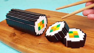 Lego KimBap  Lego In Real Life  Stop Motion Cooking amp ASMR [upl. by Rramel]