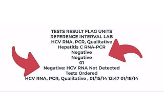 Hepatitis C RNA PCR  NEGATIVE [upl. by Ellehsem]