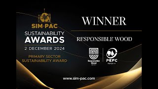 Matt de Jongh from Responsible Wood Winners of the SIMPAC Live Primary Sector Sustainability Award [upl. by Hayman782]