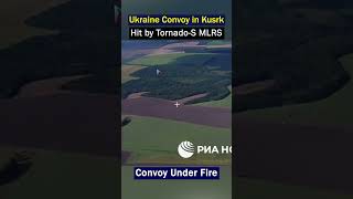 Russian TornadoS MLRS Strikes Convoy in Kursk [upl. by Renato387]