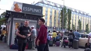 Walkthru of Munichs Hauptbahnhof  to the Le Meridien hotel room 545 [upl. by Tully271]