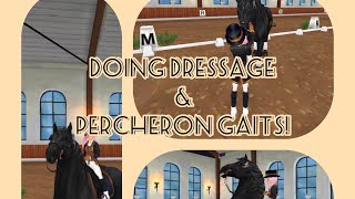 Doing Dressage and showing y’all the Percheron gaits  Star stable online [upl. by Ahsitniuq]