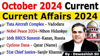 October 2024 Monthly Current Affairs  Current Affairs 2024  Monthly Current Affair 2024 current [upl. by Annadiana]